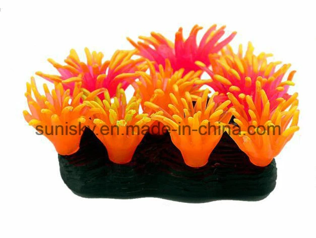 Pyrostegiaignea Firework Artificial Coral Aquarium Resin Silicone Robber Ornament for Fish Tank Am311179dB01