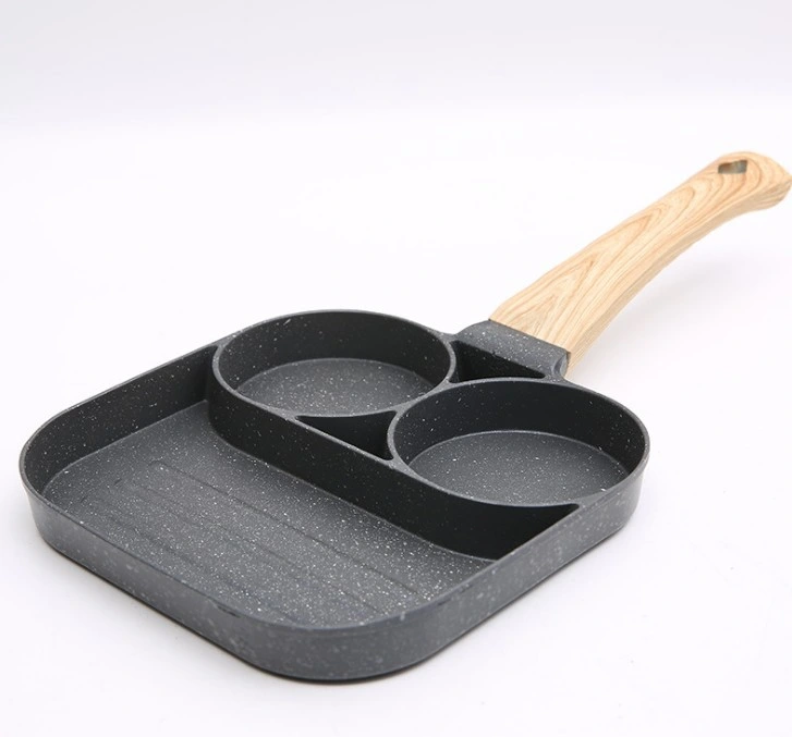 Four Hole Healthy Non-Stick Egg Frying Pan for Breakfast Pancake Omelette