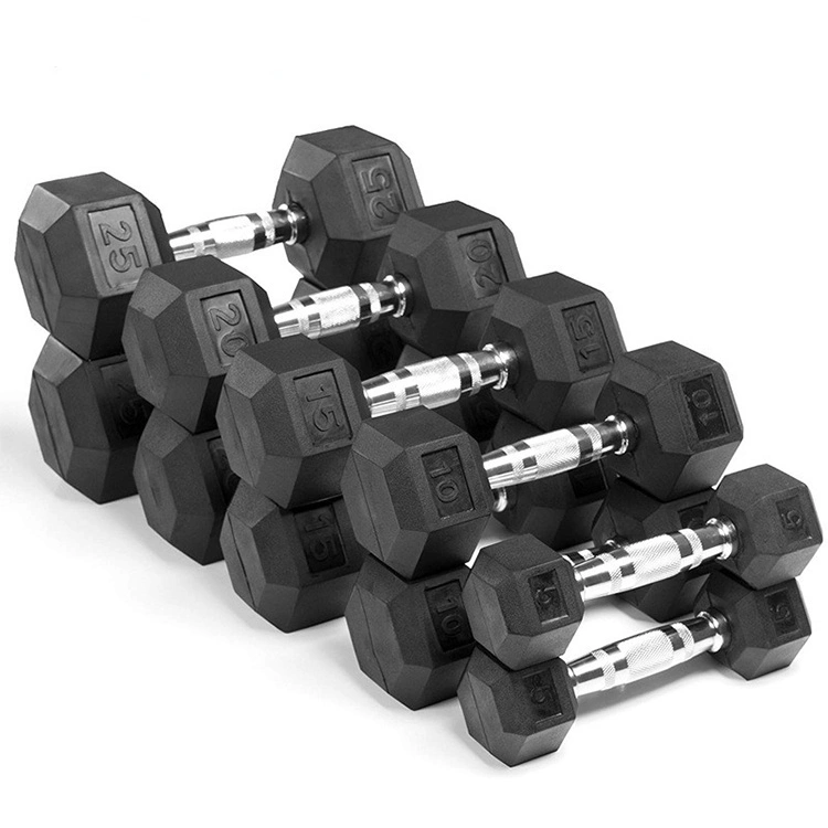 Wholesale/Supplier Custom Home Gym Fitness Equipment Hexagon Rubber Hex Dumbbell Set