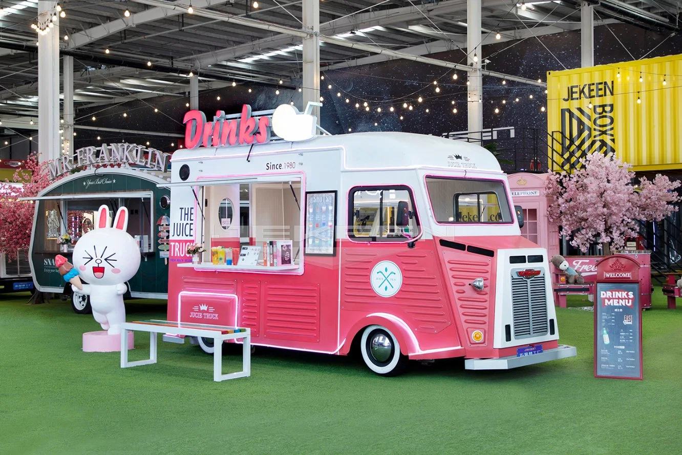 Jekeen Customized Catering Food Truck Electric Used Ice Cream Cart with BBQ Grill