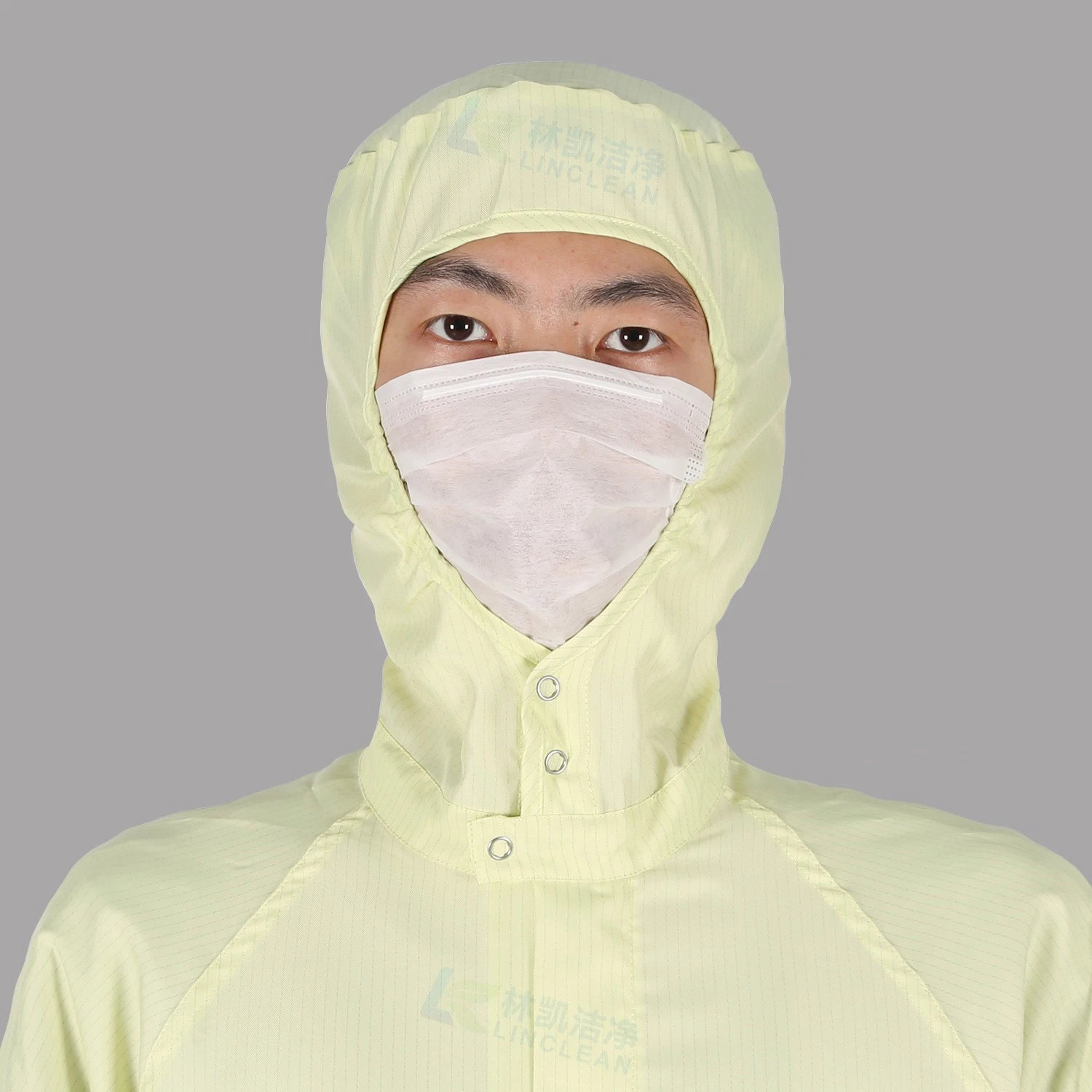 Yellow Color Antistatic Work Polyester Work Clothes Cleanroom Suit ESD Garments