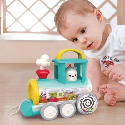 New Best Push Along Train Toy Car Electric Vehicle Baby Products Wholesale Small Toys for Baby Children Kids Educational Plastic Toys