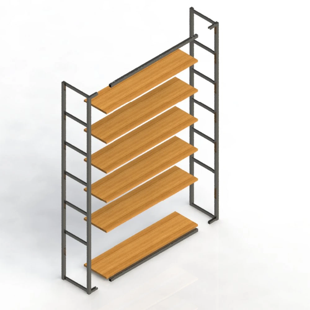 Mehrschichtige Funktion Holzregal Metallrahmen Lagerung Display Rack Möbel