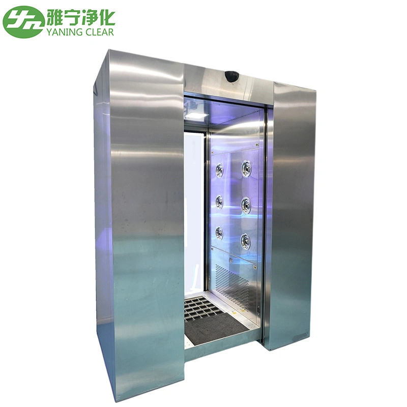 Yaning Cleanroom Stainless Steel Automatic Roller Door Sliding Door Cargo Personnel Air Shower Tunnel Cleanroom Air Shower Room