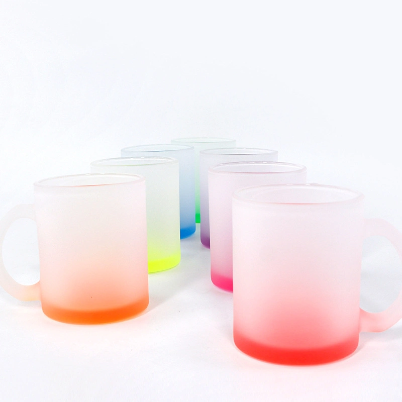 280ml 10oz Wholesale Heat Transfer Color Bottoming Glass Personality Printing Verre à sublimation