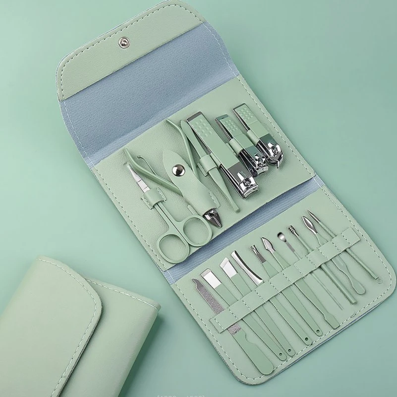 Multi-Function Manicure Pedicure Set Nail File, Tweezer, Cuticle Cutter, Makeup Brushes Mini Manicure Set