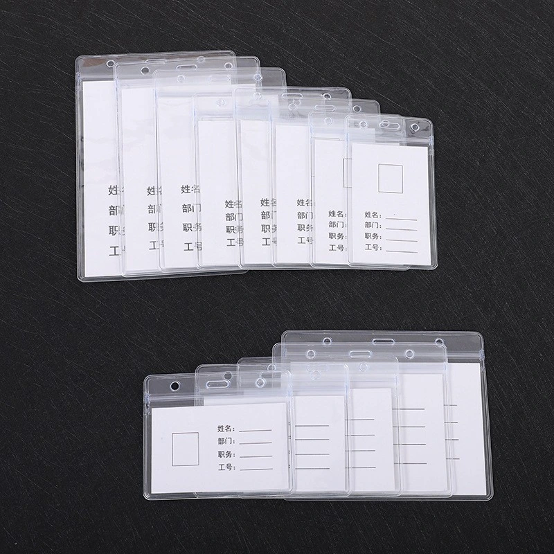 Wholesale Promotional 54*90mm Vertical Transparent Vinyl Clear ID Card Badge Holder Soft PVC ID Badge Card Holder with Lanyard