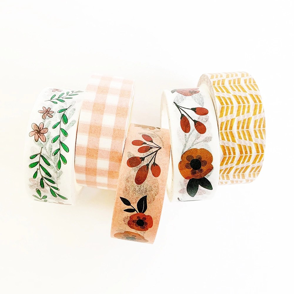 Japanese Decoration Printed White Paper Block Washi Tapes Set Sticker Stationery Tapes