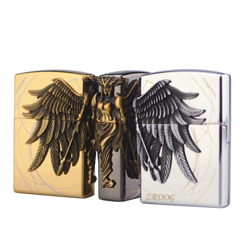 Antique Retro Wings Metal Creative Lighter Gifts for Collectors Friends Father