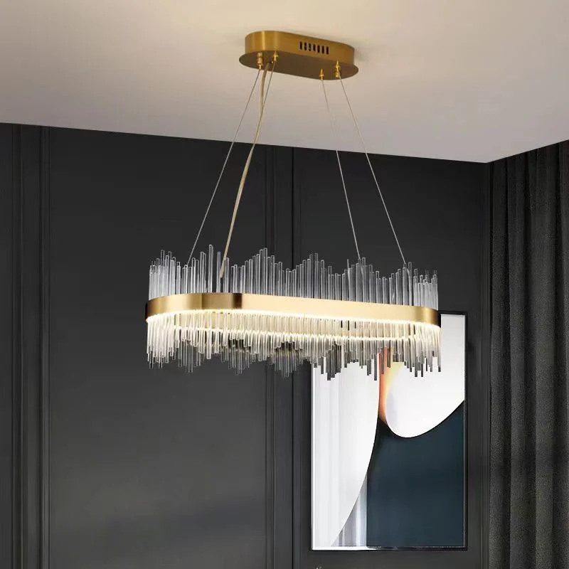 Lustre en cristal de luxe Nordic Postmodern Nouvelle salle à manger Chambre principale Lampe lustre.