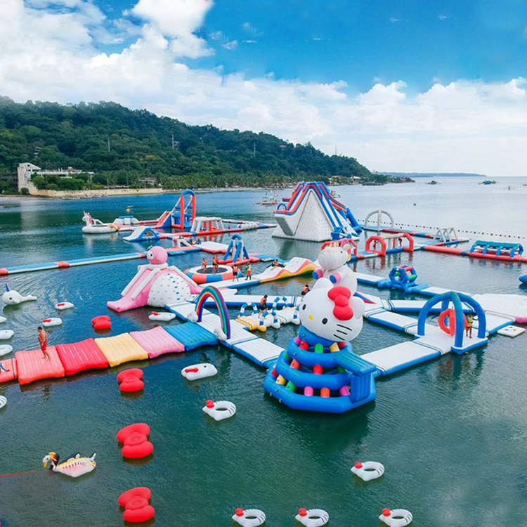 Commercial Customized Theme Outdoor Park Inflatable Amusement Aqua Park Floating Adventure Games Inflatable Lake Water Park