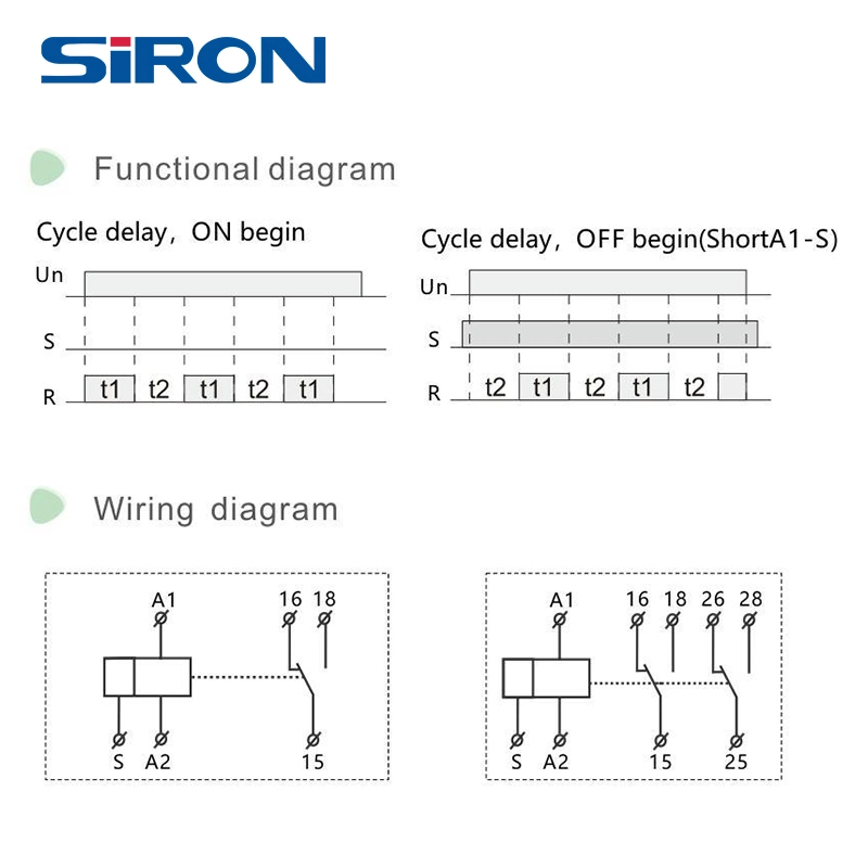 Siron Y23 AC/DC 24V-250V Cycle Delay Time Relay for Circulation Delay Control Occasions