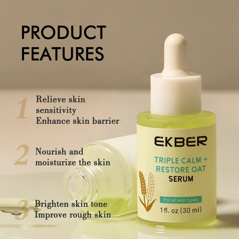 Amazon Hot Sale Ekber Bio Dreifach ruhig und beruhigen Hafer Repair Face Serum Anti Aging Glatte Hautpflege Gesichts-Serum 30ml