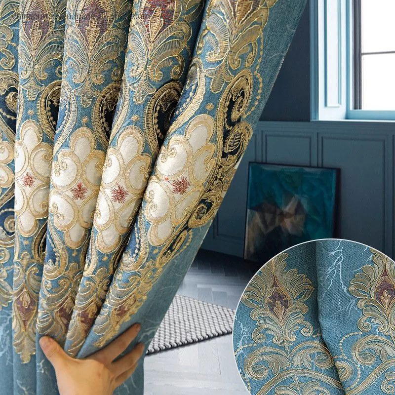 100% Polyester Beautiful Design Embroidered Cheap Window Curtains for Home