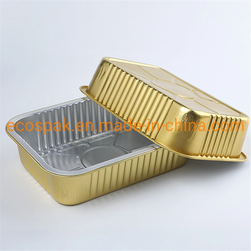 Fast Food Takeaway Box Disposable Tin Foil Box Gold Capacity Can Be Customized Round Small Chafing Dish High-Grade Aluminum Foil