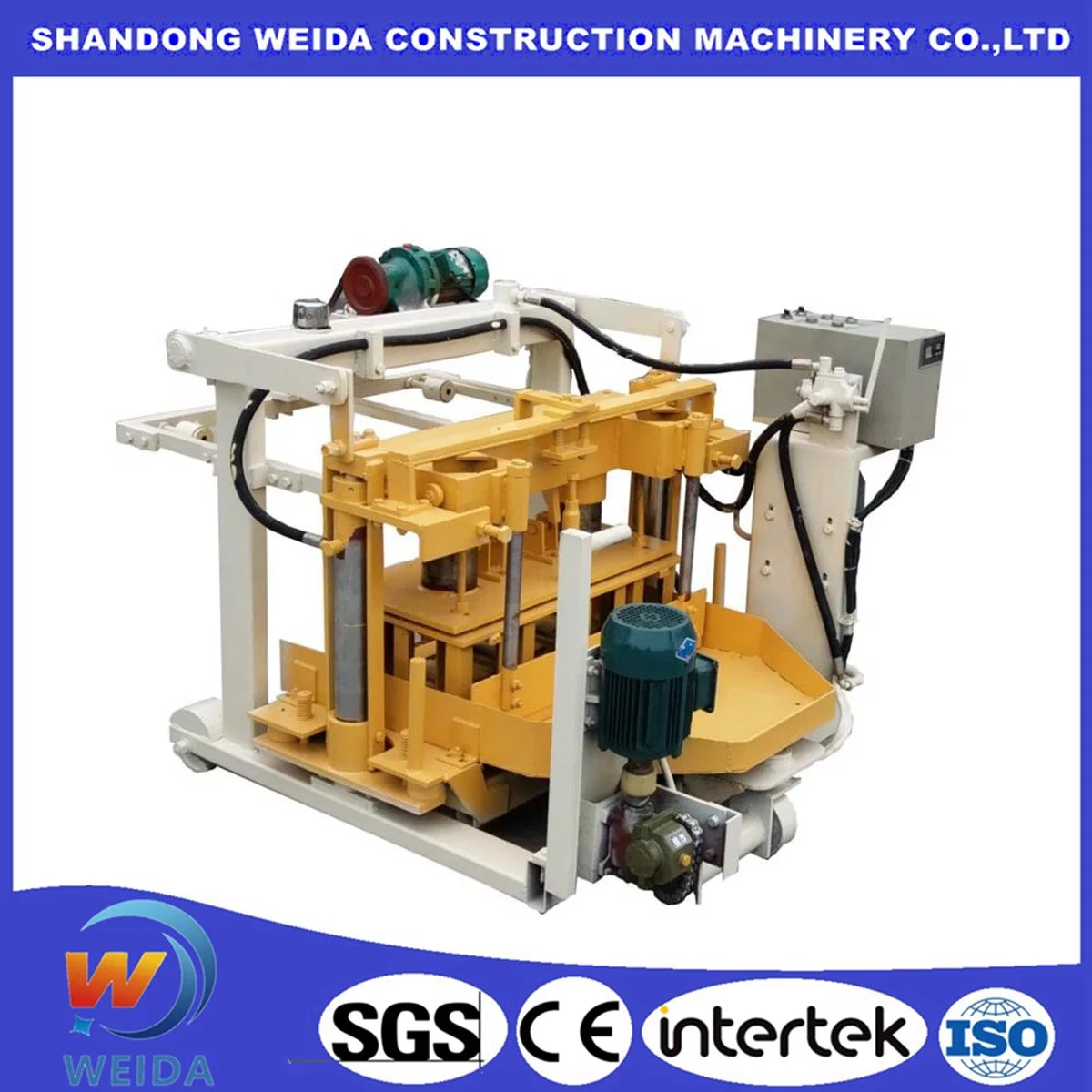 Manufacturer Supply Qt4-28 Small Egg Laying Mobile Sand Fly Ash Hollow Paving Curbstone Solid Cement Concrete Brick Making Machine with Block Mould for House