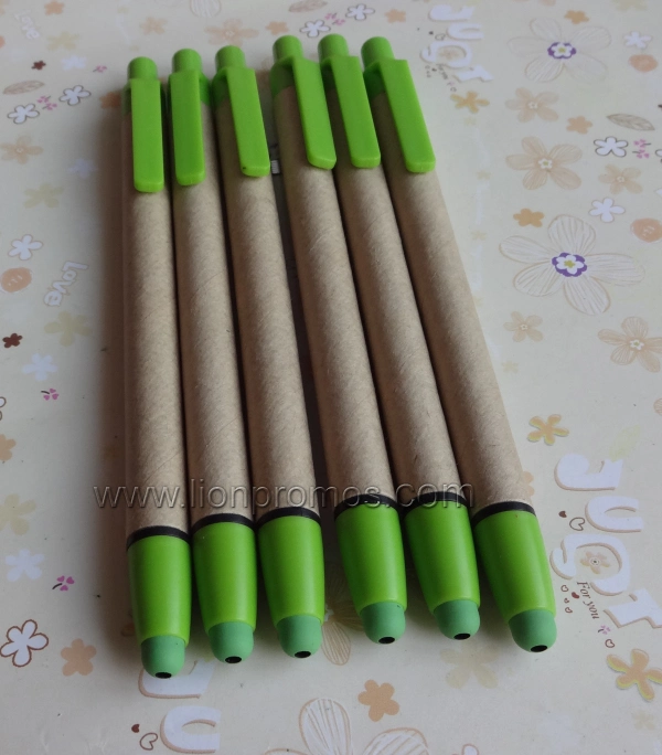 Eco Friendly Giveaways Pen Two Functions Recycled Paper Stylus Ball Pen