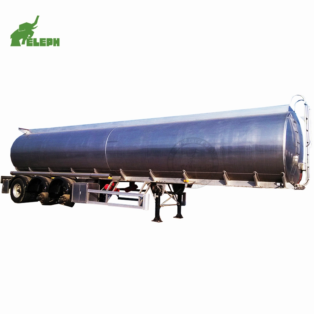 3 Axles Transport Liquid Fuel Oil Truck Semi Tanker Trailer Stainless Steel Tank