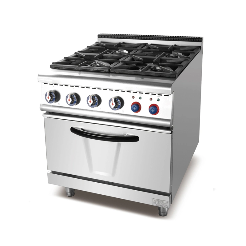 Commercial Kitchen Equipment 4 Cooker Burner Equipment Gas Range with Gas Oven