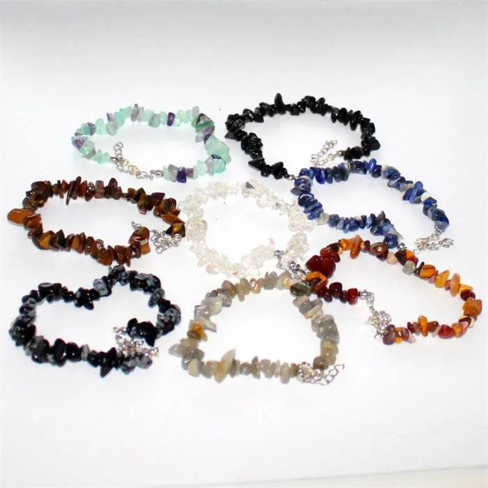 Fashion Natural Gemstone Hommes Femmes Cristal Beaded Chakra Mookite Carming Bracelet