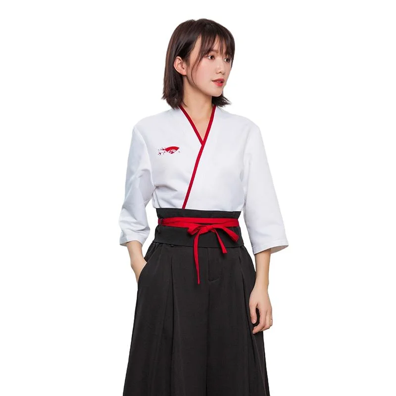 Best Quality Men's Women's Five-Point Sleeve Workwear Top Skirt Pants Suit Dining Kitchen Restaurant Waiter Uniform Chef Clothing