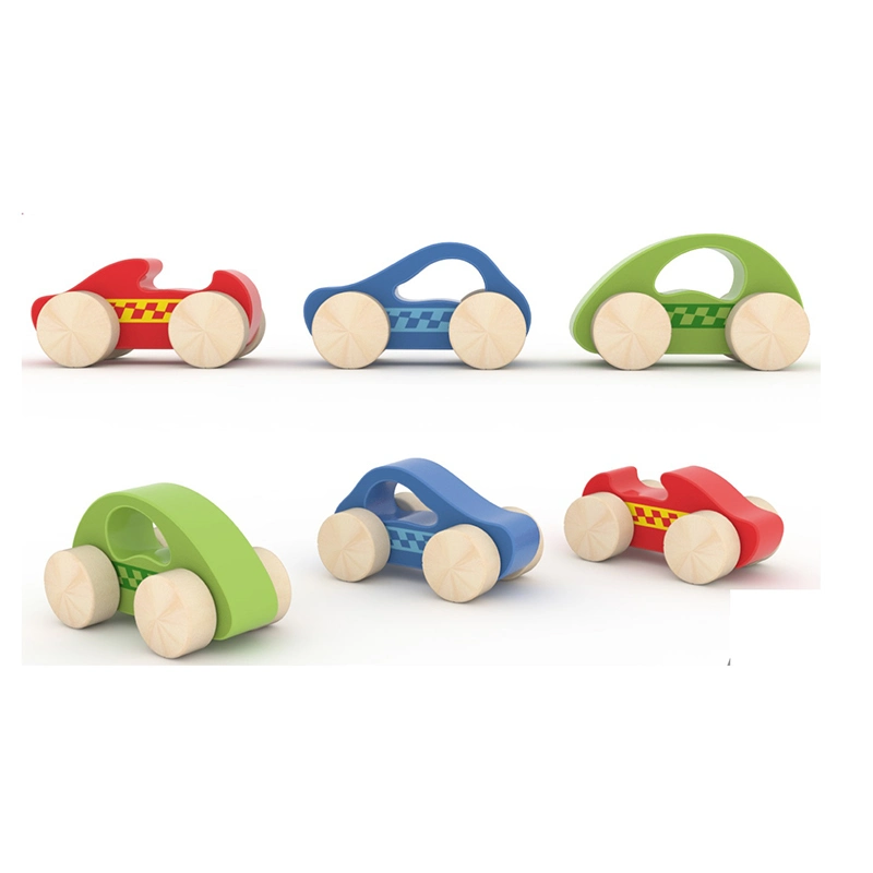 Juguetes de madera Coches pequeños de madera Vehículo preescolar para niños.