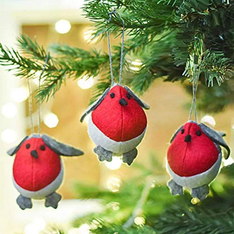 Decoración de vacaciones adorable Red Bird Figurita Doll Juguetes de Navidad