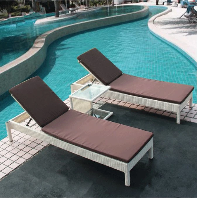 Muebles de madera de lujo al aire libre Teak Sun Lounger Beach Teak al aire libre Una única tumbona de madera Chaise