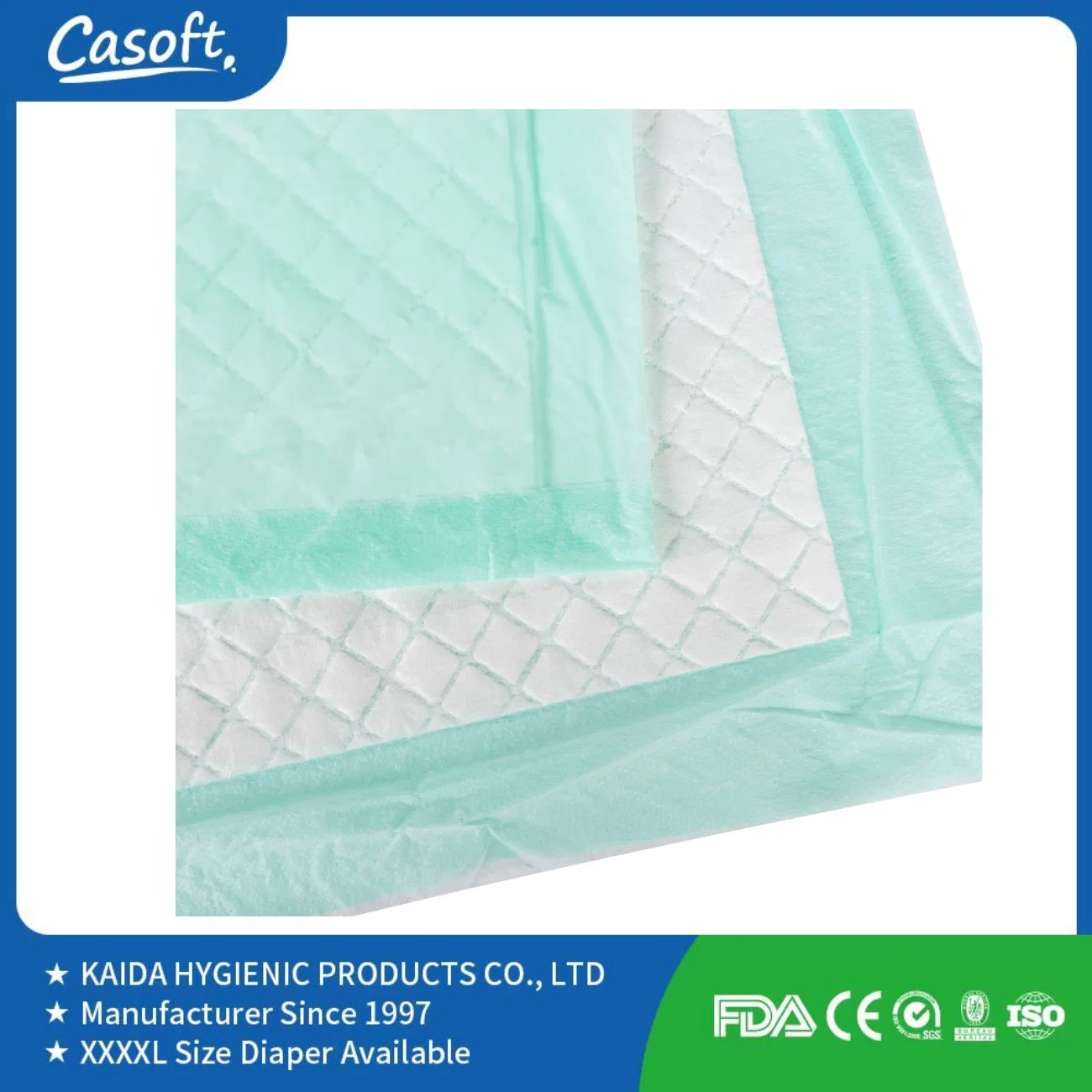 OEM/ODM Super Absorbency Baby and Adult Pad Hospital Medical Disposable Underpad Bed Pad with Adhesive