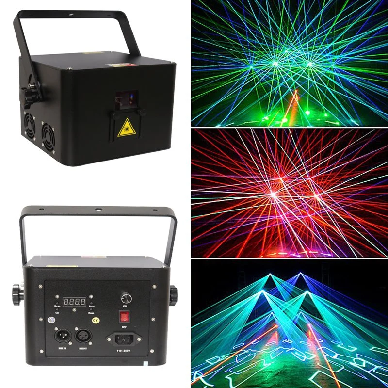 Descuento 2W de color RGB Ful escenario luz láser de animación discoteca