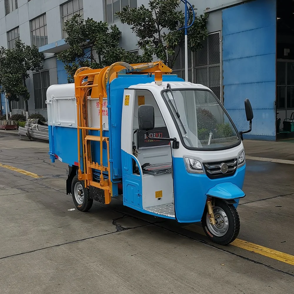 Self-Loading and Unloading Side-Turning Bucket Electric Cargo Garbage Tricycle Truck Price of Wheel Track 980mm