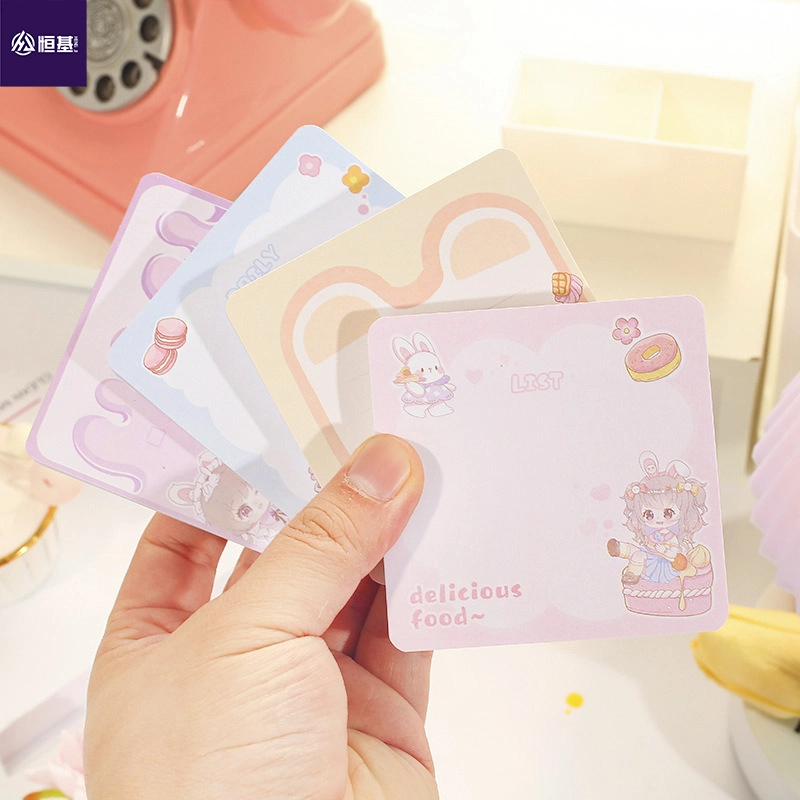 Customized Memo Pad Printing Office Notepad Girl Sticky Note with Cute Shape