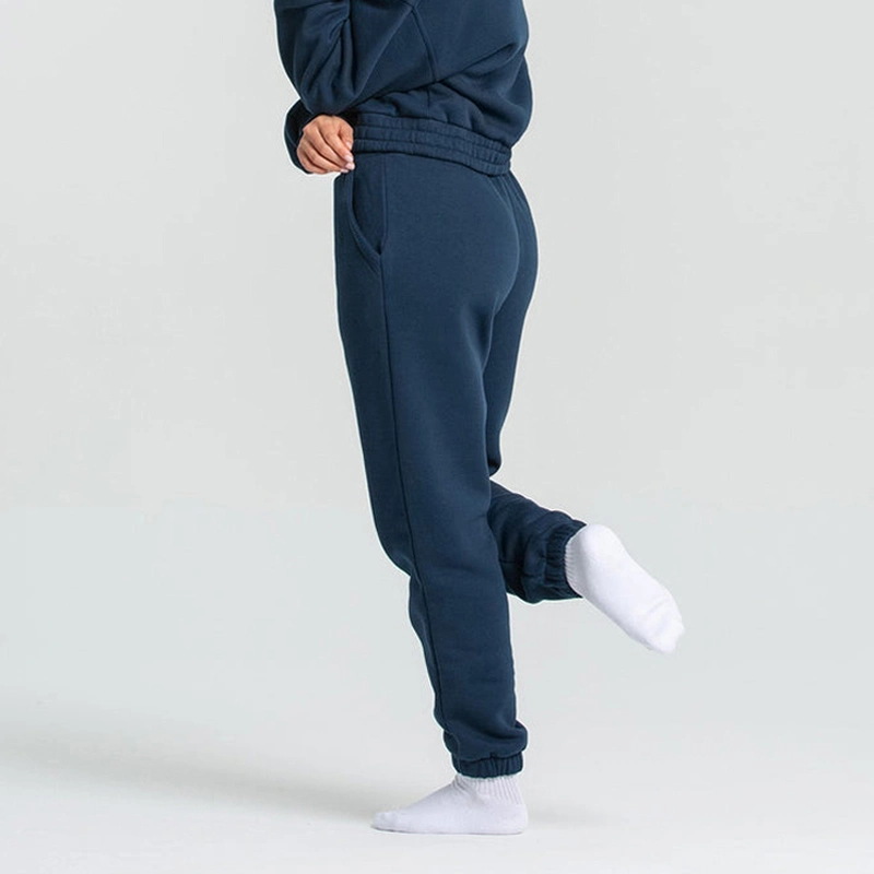 Custom Cotton Polyester Drawstring Waist Two Pockets Women's Fleece Jogger Pants