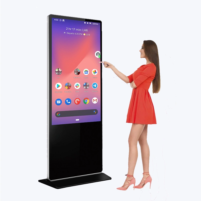 Frei stehende Android-System Wireless-Werbung Display Touchscreen LCD Kiosk, zweiseitige digitale Beschilderung und Anzeige für den Außenbereich