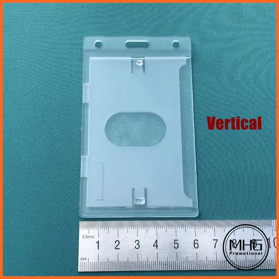 Side-Loading Frosted Vertical Rigid Plastic Badge ID Card Holders