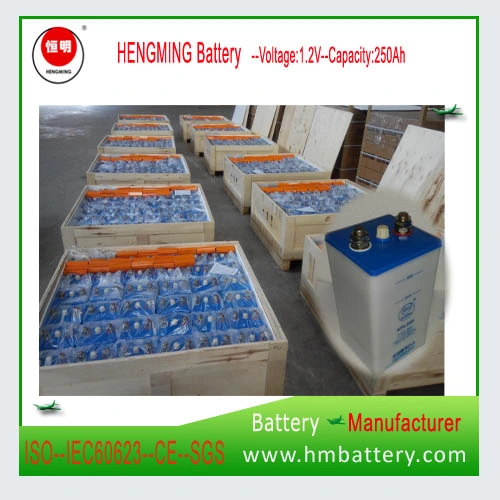 Hengming Industrial/ Power Plant/ Utility/ UPS/ Power Substation/Solar Power 1.2V 250ah NiCd Rechargeable Alkaline Battery