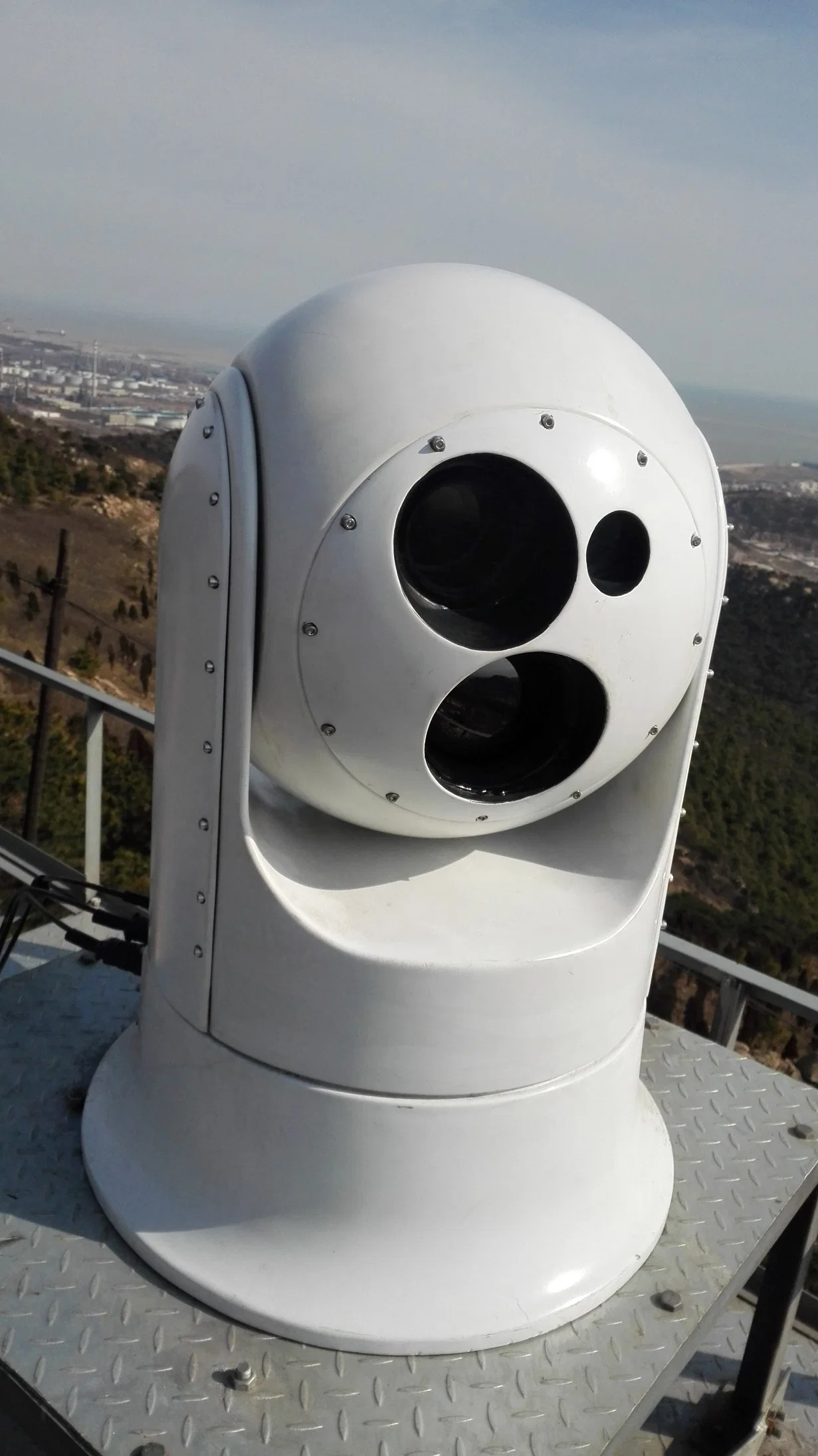 Navio Gyro-Scope montado na visão de Verão da vigilância e de imagens térmicas, Sistema de câmaras PTZ Marinho