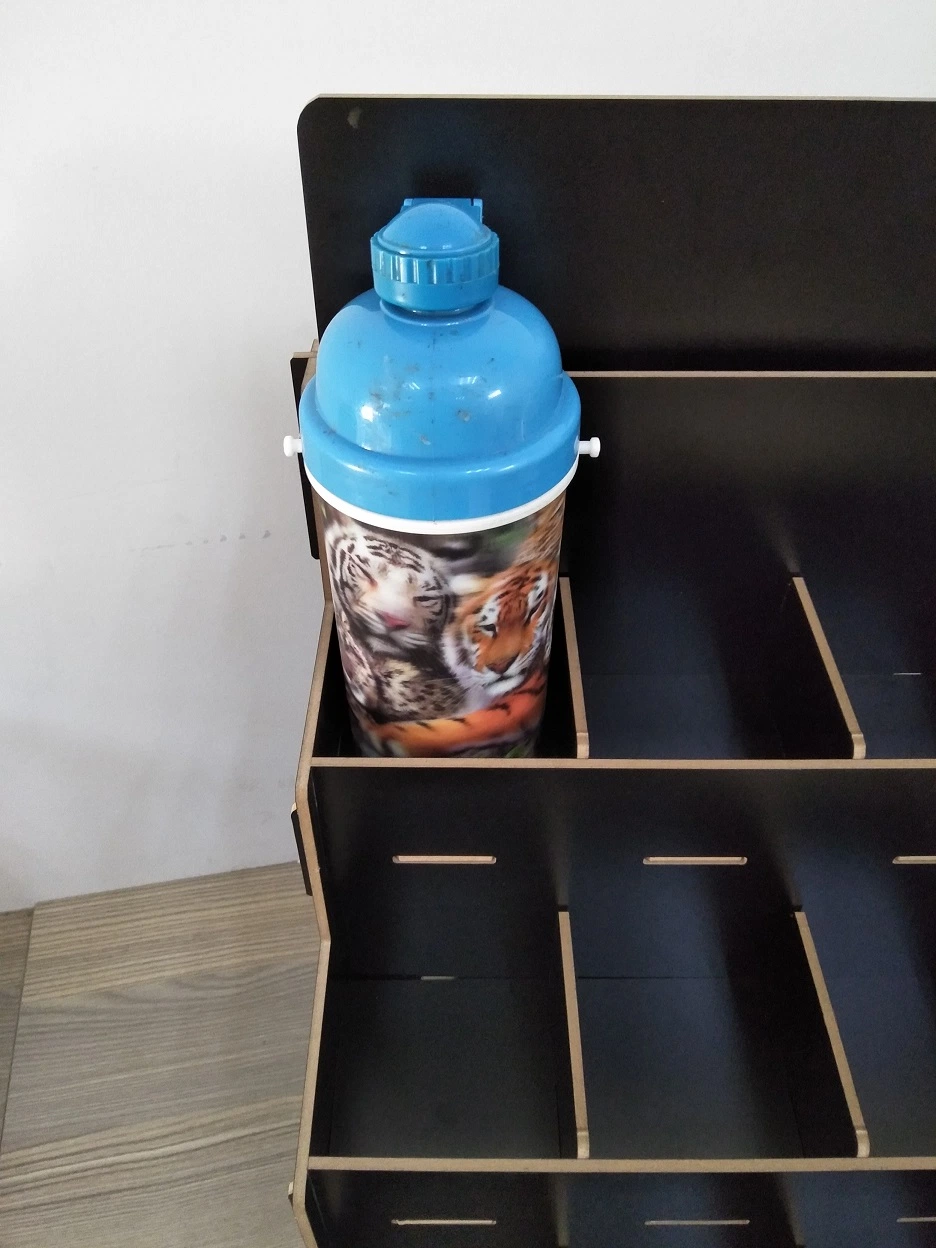 Customized Countertop Wood Toy Display Rack Can Bottle Holder