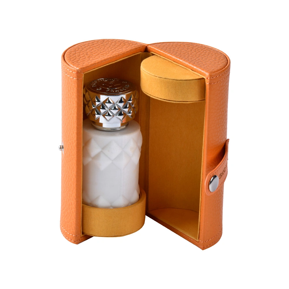 Leather Gift Box Cylinder Perfume Box