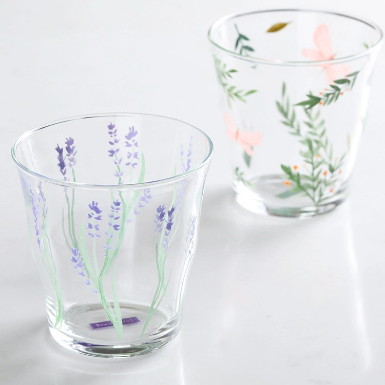 300ml Creative High Borosilicate Lemon Glass Hand Pinched Diagonal Cup Office Drinking Cup Home Milk Cup