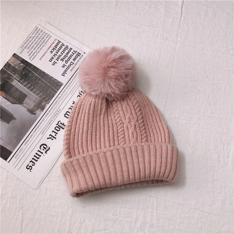 Precio al por mayor mujeres Invierno caliente POM POM gorro de gorro