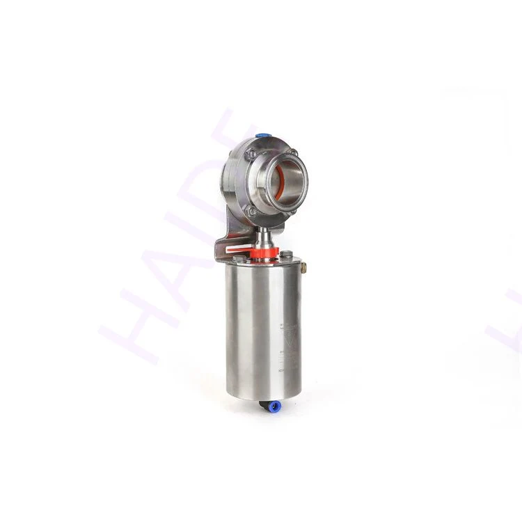 Sanitary Pneumatic Butterfly Valve Thread End DIN Standard Stainless Steel (HD-BVD005)