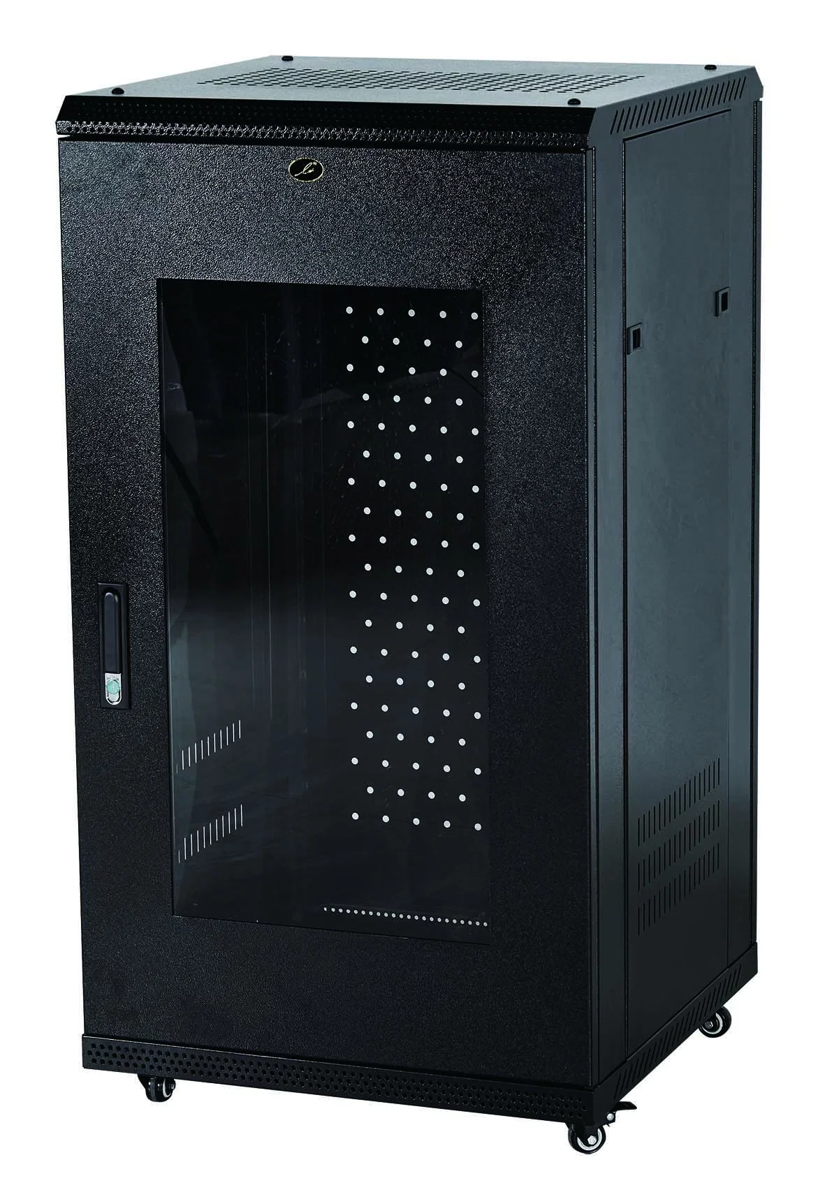 Glass Door Steel Body 19'' Floor Standing 22u Network Server Rack Data Cabinet