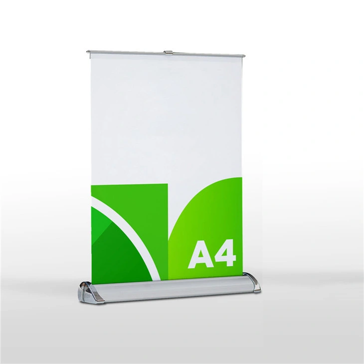 Einziehbarer Aluminiumrahmen A3/A4 Mini Tischbanner, hochklappbar Anzeigen