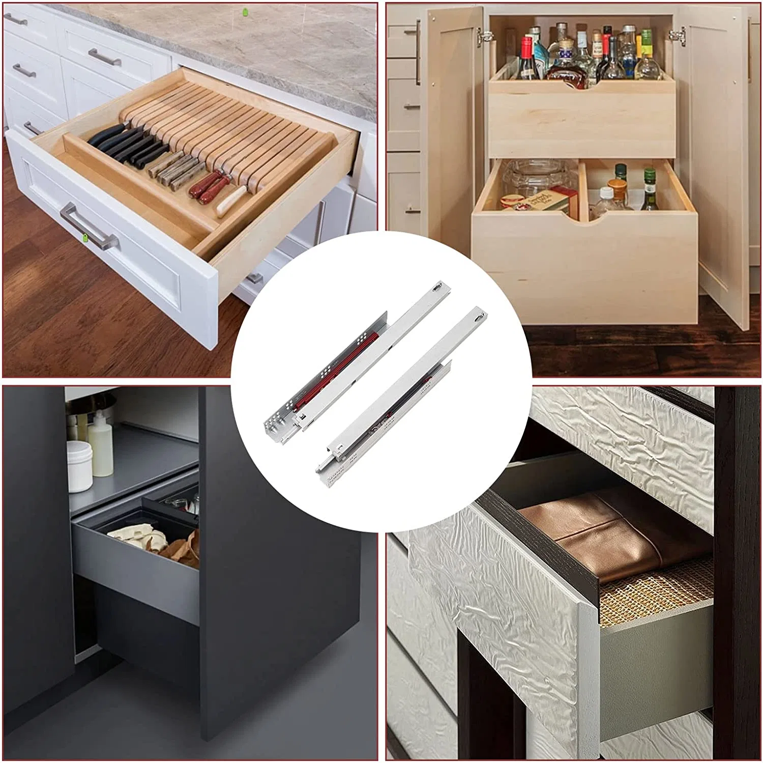 Bottom Mount Drawer Slides Full Extension Hidden Undermount Runners Locking Devices