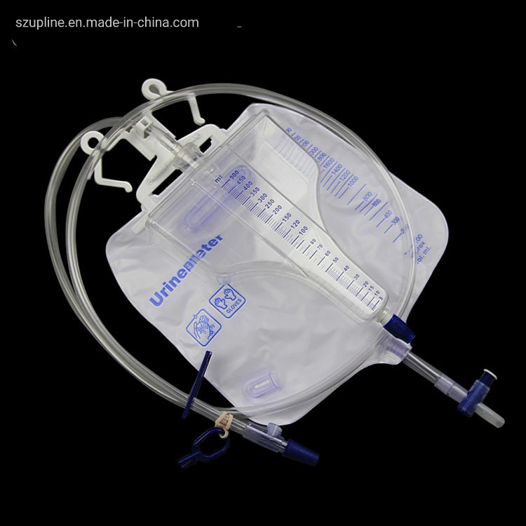 Sac à urine jetable de 2 000 ml pour adulte avec valve push-pull