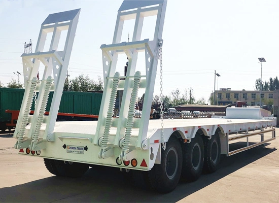 China 2/3/4/6 Axle 50-80 Ton Heavy Duty Gooseneck Excavator Transportlow Loader/ Lowboy/ Low Bed Trailer Truck Semi Trailer for Excavator Transport