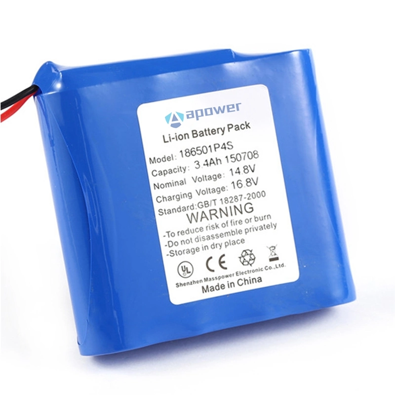 Best Price Rechargeable Lithium Ion for 14.8V 3.4A Ebike Solar Power Supply Battery Pack 18650