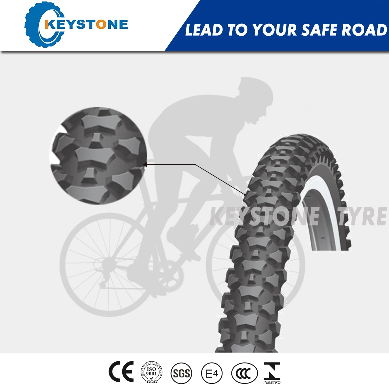 E-MARK Standard High quality/High cost performance  Cross-Country Bicycle Tyre and Bike Parts (26X2.10, 26X2.125, 20X2.125)