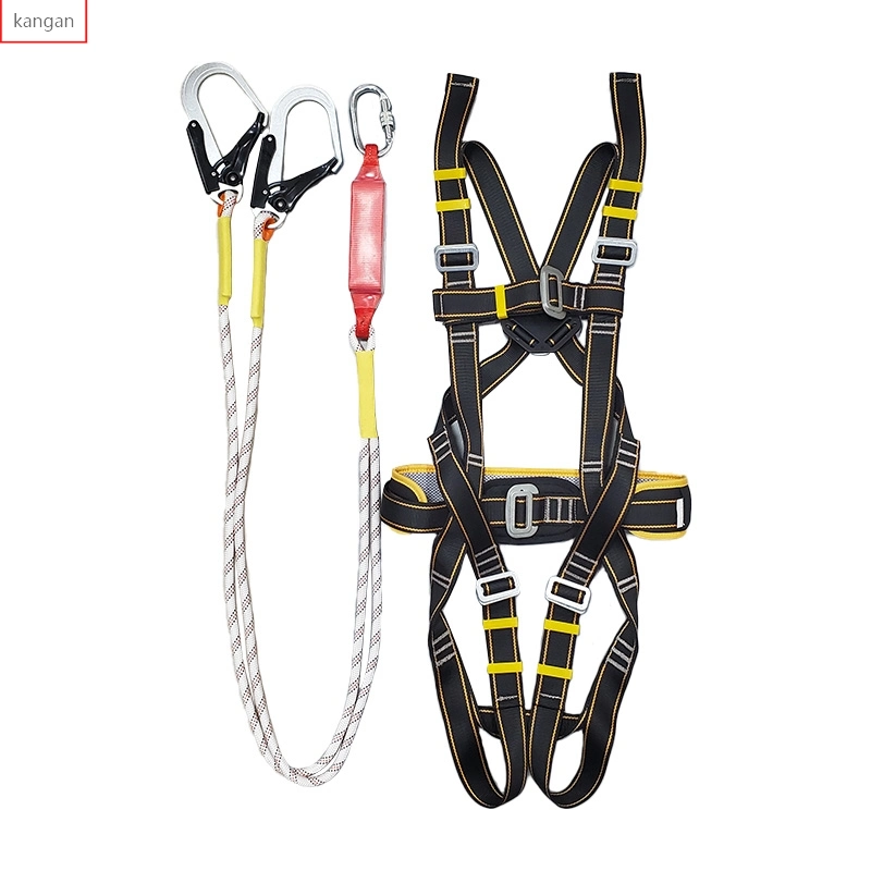 Cotton Cordage Aerial Protective Harness Rope Belt with Double Big Hook and Elastic Sling for Safety Drop